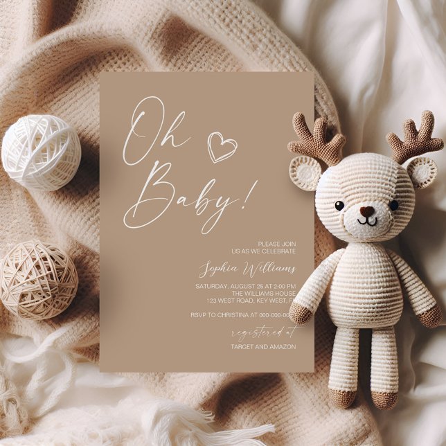 Invitación a Baby Shower Minimalista neutral (Subido por el creador)