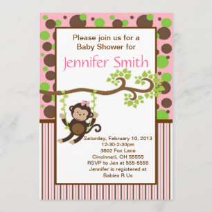 Invitación a Baby Shower - Mono de la jungla