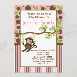 Invitación a Baby Shower - Mono de la jungla