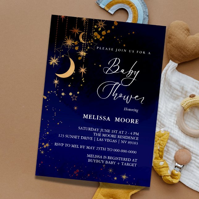 Invitación a Baby Shower Moon And Stars (Subido por el creador)