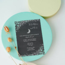 Invitación a Baby Shower Moon and Stars
