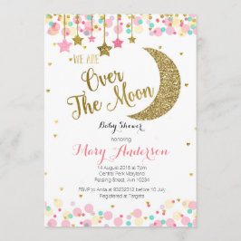 Invitación a Baby Shower Moon Rainbow