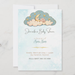 Invitación a Baby Shower Moon & Stars
