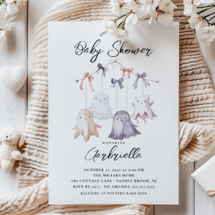 Invitación a Baby Shower móvil de Ghost mate