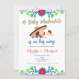 Invitación a Baby Shower Muchachito MEXICAN Fiesta