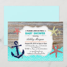 Invitación a Baby Shower Náutica de Playa