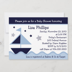 Invitación a Baby Shower náutica/marinera