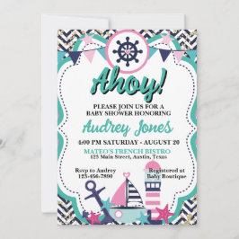 Invitación a Baby Shower Nautical Ahoy