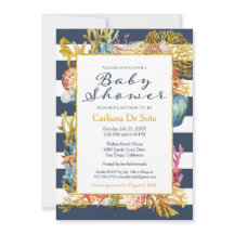 Invitación a Baby Shower Nautical Beach Ocean / Se