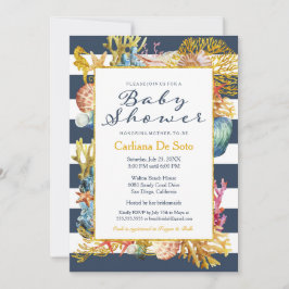 Invitación a Baby Shower Nautical Beach Ocean / Se