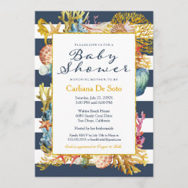 Invitación a Baby Shower Nautical Beach Ocean / Se