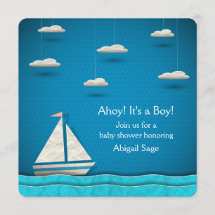 Invitación a Baby Shower Nautical Sailboat ~ Niños