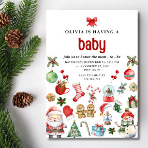Invitación a Baby Shower Navideño, Baby Shower Fes