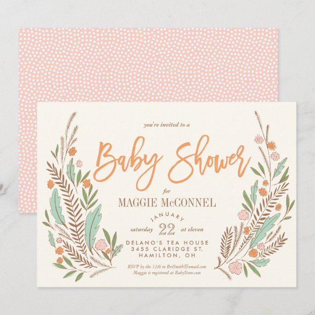 Invitación a Baby Shower neutra de género de Sweet (Anverso / Reverso)
