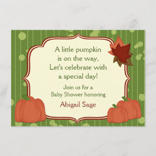 Invitación a Baby Shower neutra de la Calabaza de 