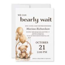 Invitación a Baby Shower neutra de Teddy Bear Gend