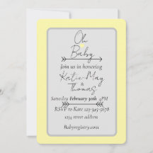 Invitación a baby shower neutra en cuanto al géner
