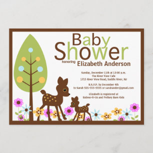 Invitación a Baby Shower neutra para beer venado