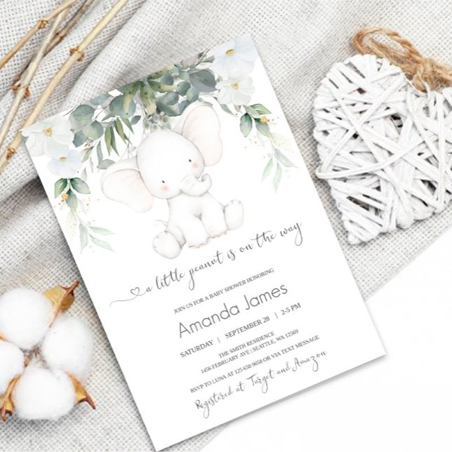 Invitación a Baby Shower neutra por género del ele (Subido por el creador)