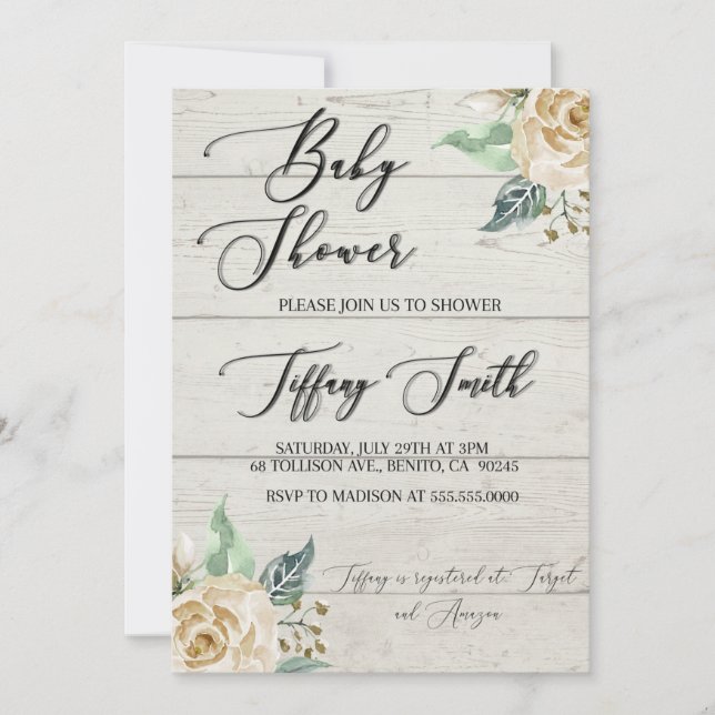 Invitación a Baby Shower neutra por género ruso (Anverso)