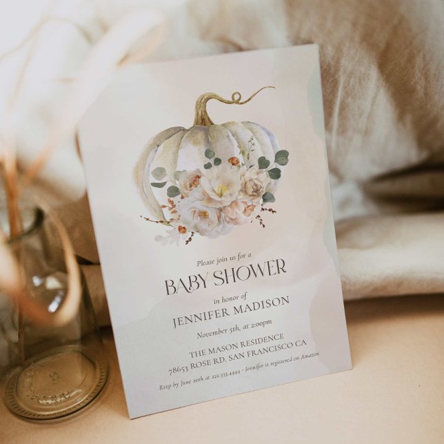 Invitación a Baby Shower neutra por sexo de calaba (Subido por el creador)