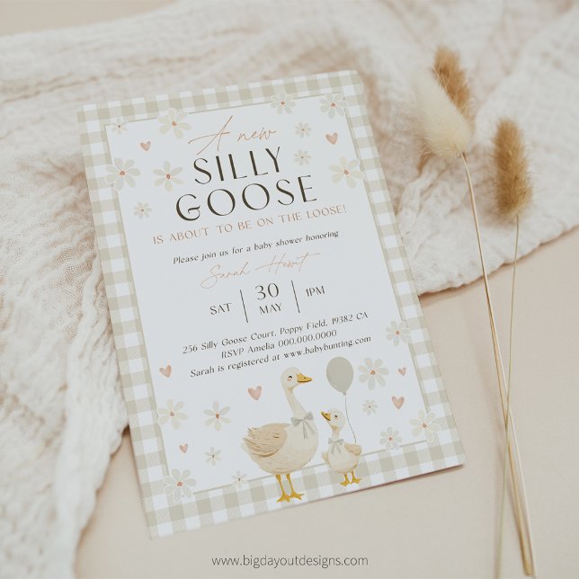 Invitación a Baby Shower neutra por sexo de ganso (Goose Gender Neutral Baby Shower Invitation)