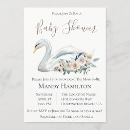 Invitación a Baby Shower Neutral con Floral de cis