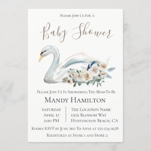 Invitación a Baby Shower Neutral con Floral de cis