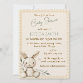Invitación a Baby Shower Neutral de Boho Bunny