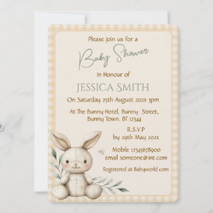 Invitación a Baby Shower Neutral de Boho Bunny