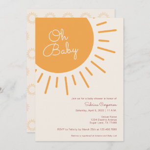Invitación a Baby Shower neutral de Boho Sunshine 