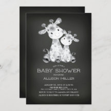 Invitación a Baby Shower neutral de Chalkboard Gir