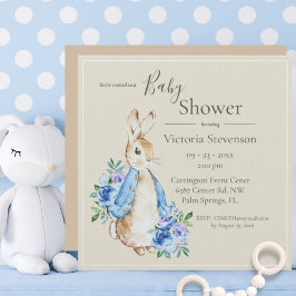 Invitación a Baby Shower neutral de conejo conejo 