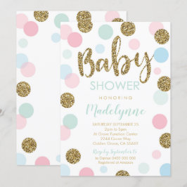 Invitación a Baby Shower neutral de género Confett