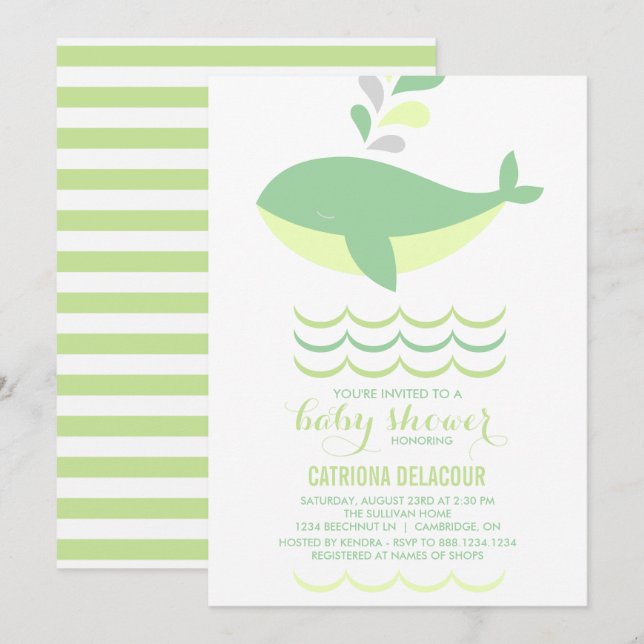 Invitación a Baby Shower neutral de género de ball (Anverso / Reverso)