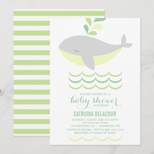 Invitación a Baby Shower neutral de género de ball (Anverso / Reverso)