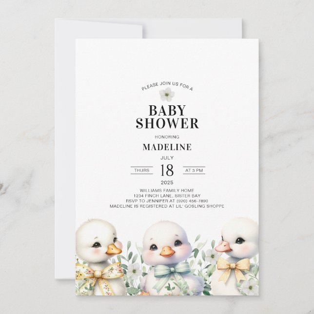 Invitación a Baby Shower neutral de género geo (Anverso)