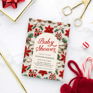 Invitación a Baby Shower neutral de navidades
