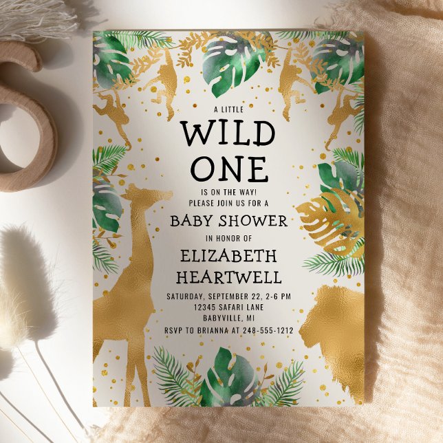 Invitación a Baby Shower neutral de Safari Green G (Subido por el creador)