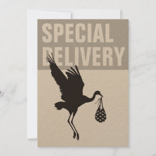 Invitación a Baby Shower neutral de una tienda gra