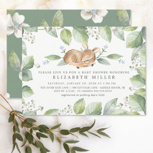 Invitación a Baby Shower neutral de venado dulce