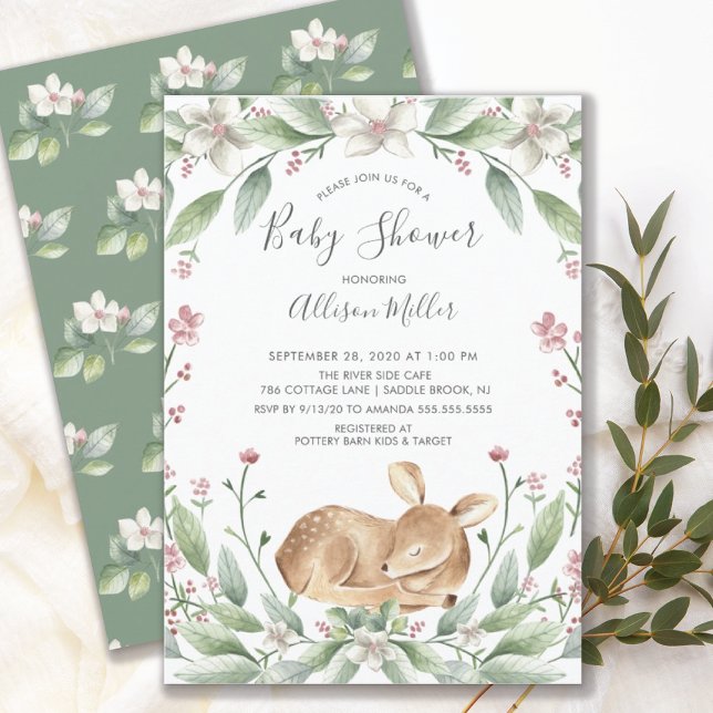Invitación a Baby Shower neutral de venado dulce (Subido por el creador)