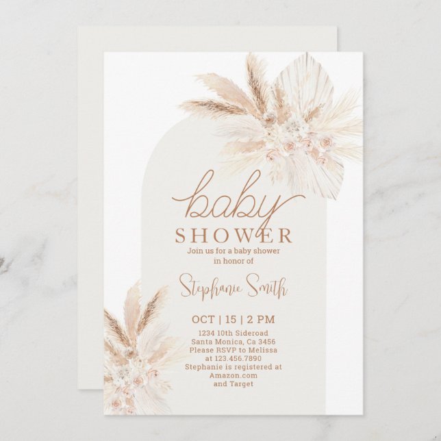 Invitación a Baby Shower neutral en cuanto al géne (Anverso / Reverso)