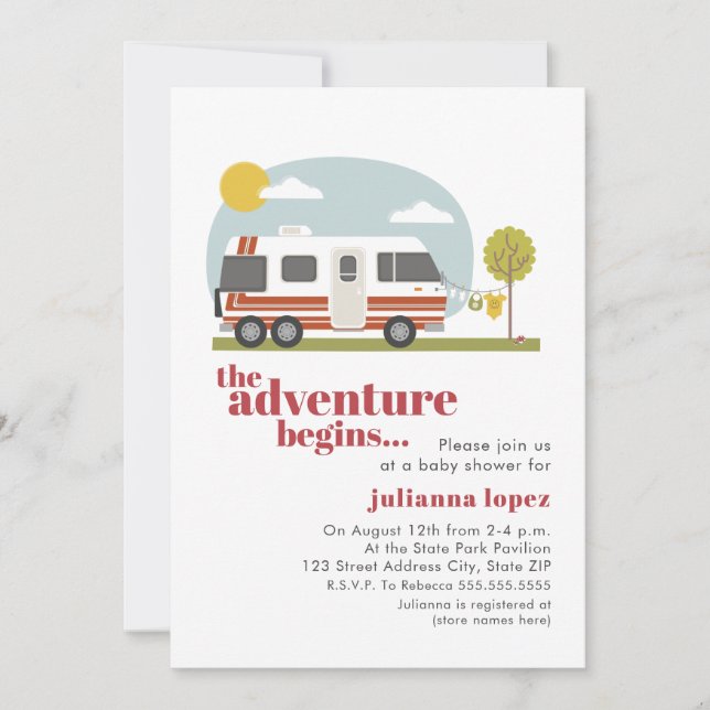 Invitación a Baby Shower Neutral para motocicletas (Anverso)