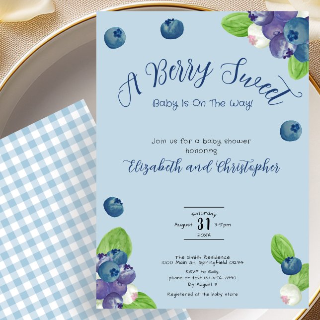 Invitación a Baby Shower Niño Dulce de Arándano Az (Subido por el creador)