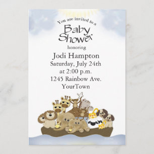 Invitación a Baby Shower Noah Ark