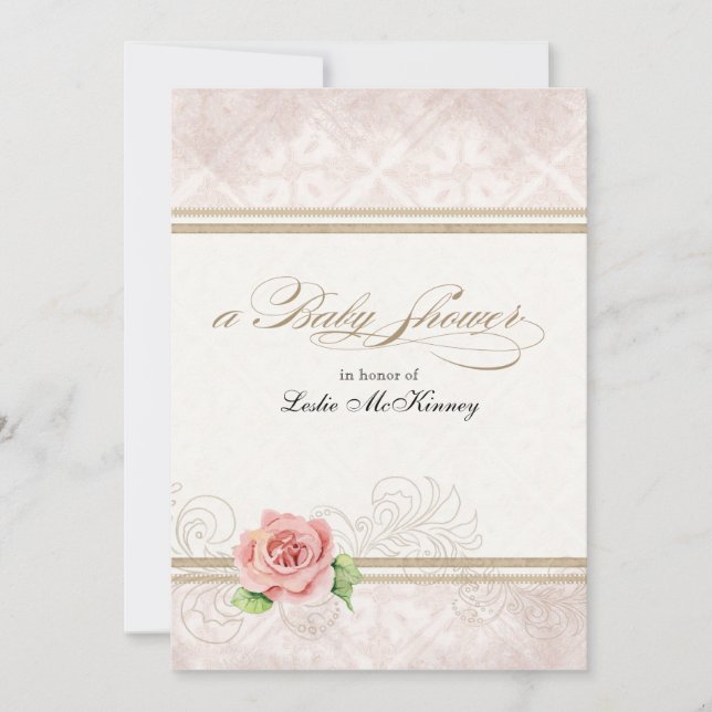 Invitación a Baby Shower - Nuestra pequeña princes (Anverso)