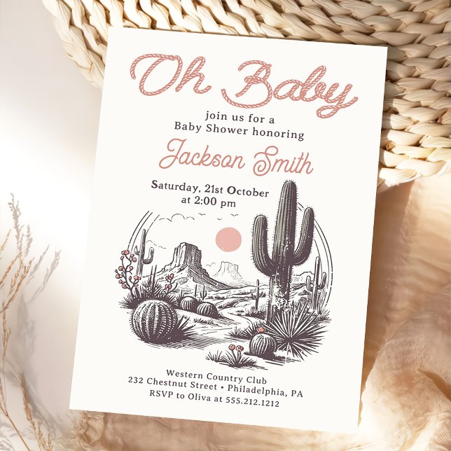Invitación a Baby Shower occidental del desierto (Subido por el creador)
