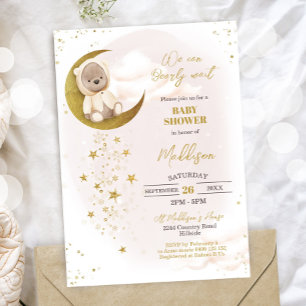 Invitación a Baby Shower Oso Teddy Bear Amarillo
