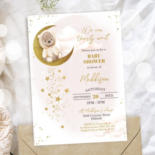 Invitación a Baby Shower Oso Teddy Bear Amarillo (Subido por el creador)